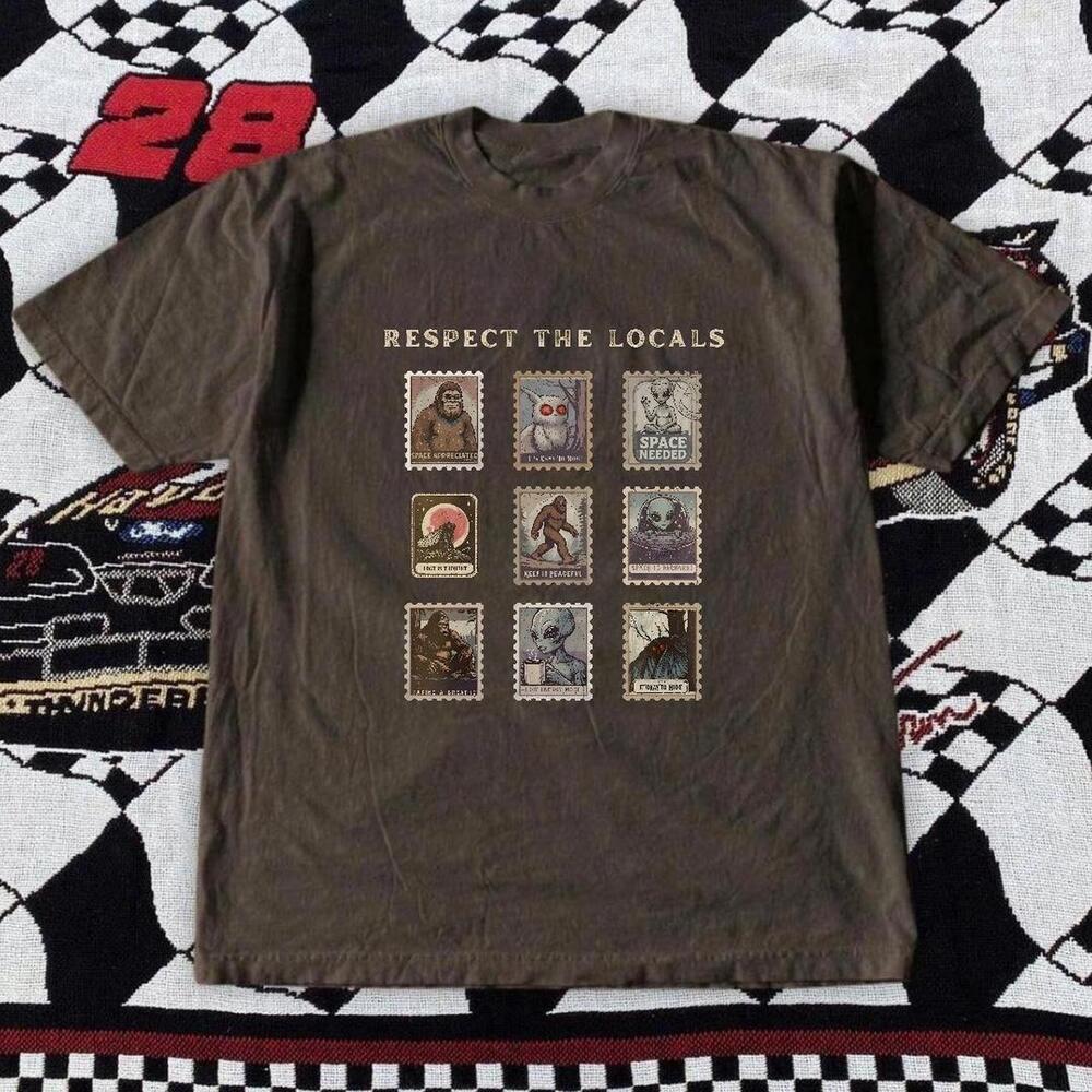 Gildan Men Brown T-Shirt, Brown Graphic Tee With Respect The Locals
